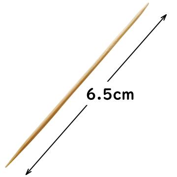 先端極細仕上げ。 竹妻楊枝（両細）6.5cm 約400本入り 台湾製 [竹製