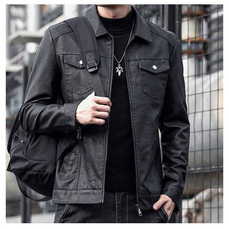 革ジャン メンズ レザージャケット ライダース シングル 立ち襟 バイク