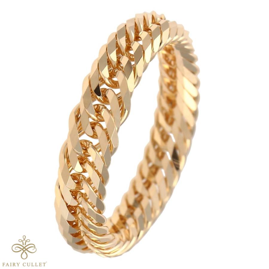 18金リング K18 12面トリプル喜平リング 日本製 (15号、内径17.7mm 外