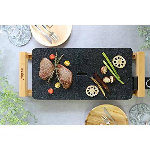 Princess テーブルグリルストーンブラック ホットプレートセラミック