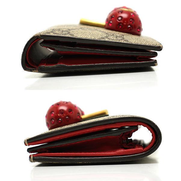 GUCCI（グッチ） チェリー 二つ折りコンパクト財布 476050・1177 GG
