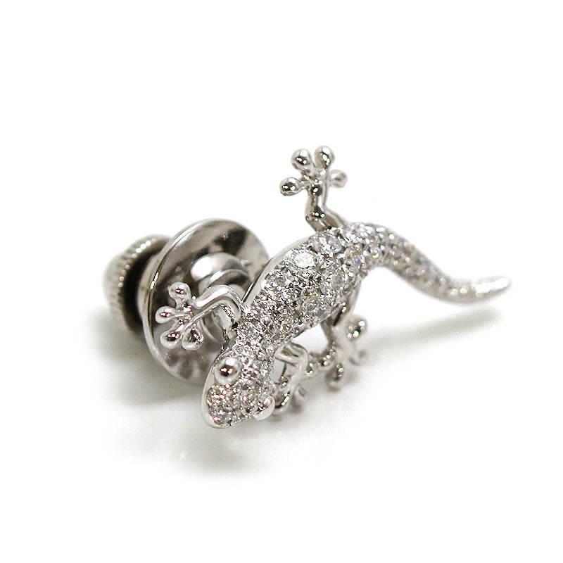 MIKIMOTO（ミキモト） ヤモリ ピンブローチ ダイヤモンド 0.35ct K18WG