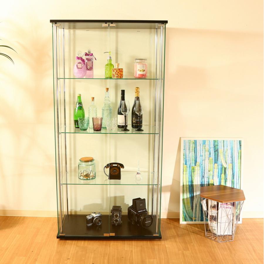ガラスディスプレイケース ガラスコレクションケース 4段 ディスプレイ