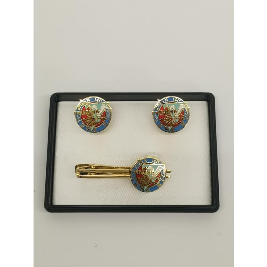 タイピン・カフスセット 航空自衛隊 硫黄島航空基地隊 金・銀 ケース付