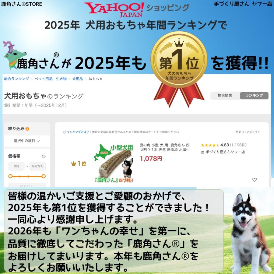 鹿の角 中型 犬 用 鹿角さん 割っていないタイプ2本セット 天然 無