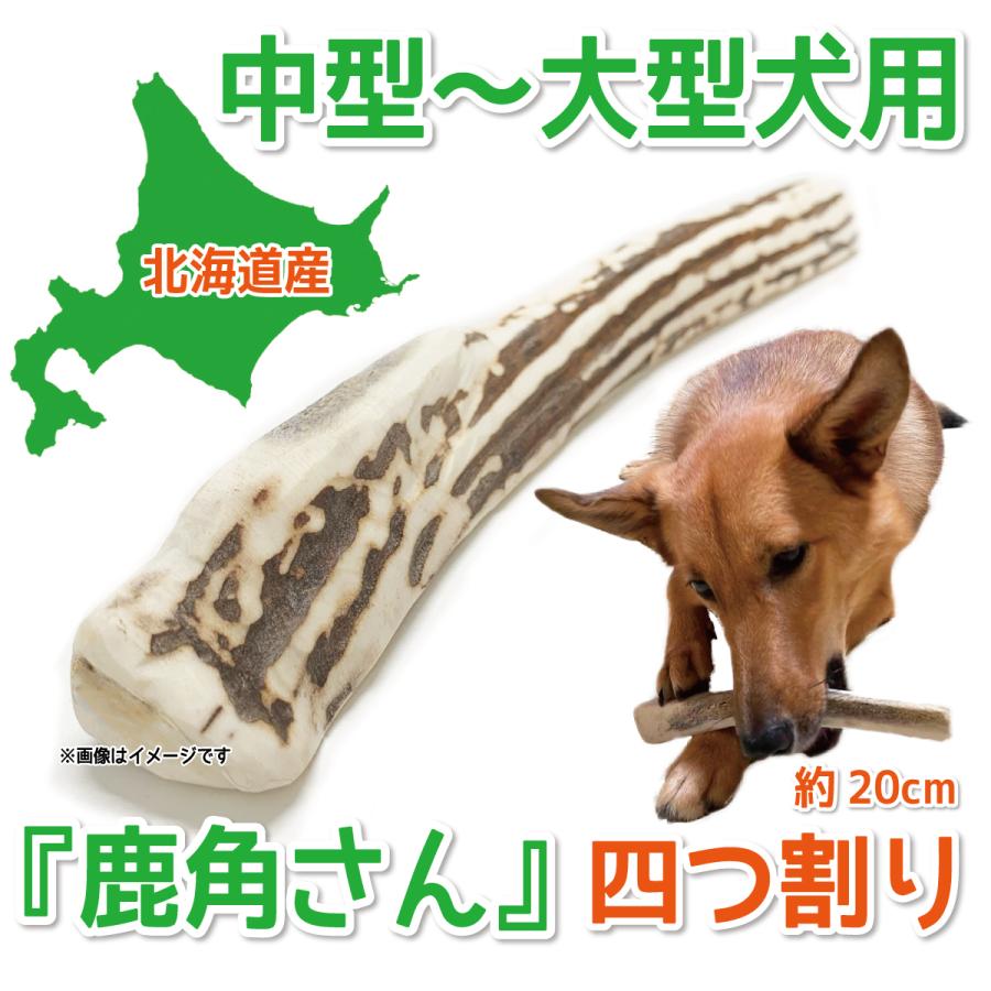 鹿の角 鹿角さん 中型 犬 〜大型犬用 四つ割りロング1本 天然 無添加