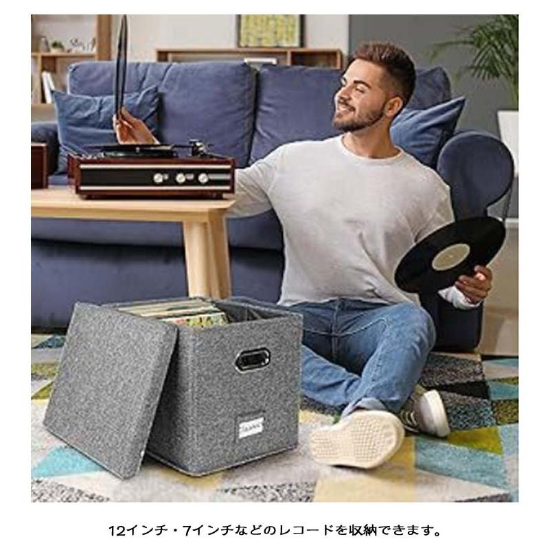 レコードボックス 70枚収納 レコードケース 折りたたみ クラシック 12