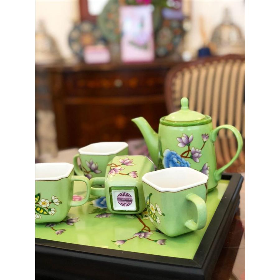THE-SECRET-GARDEN シノワズリ ティーセット 中国茶器 全4種類 花鳥柄