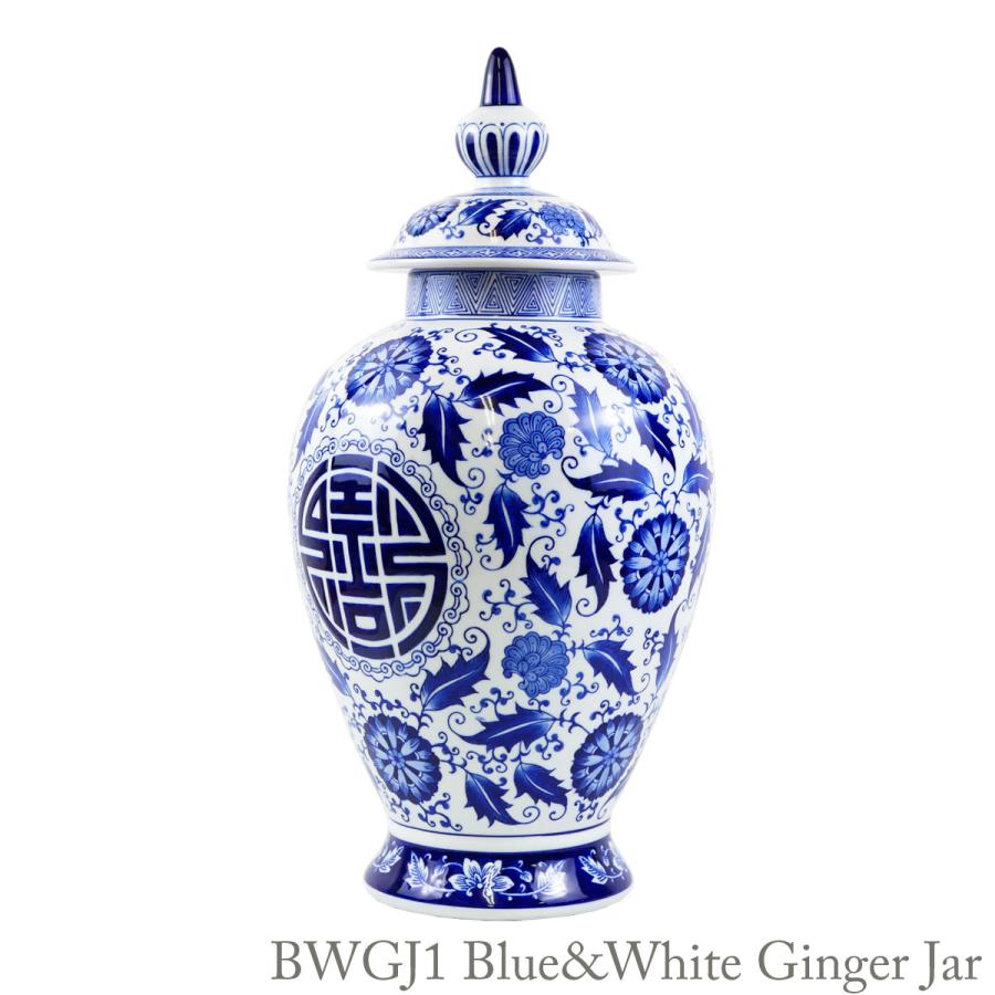 青と白の蓮の花模様の陶器壺 青と白の蓮の花模様の陶器壺 青花蓮池魚藻文