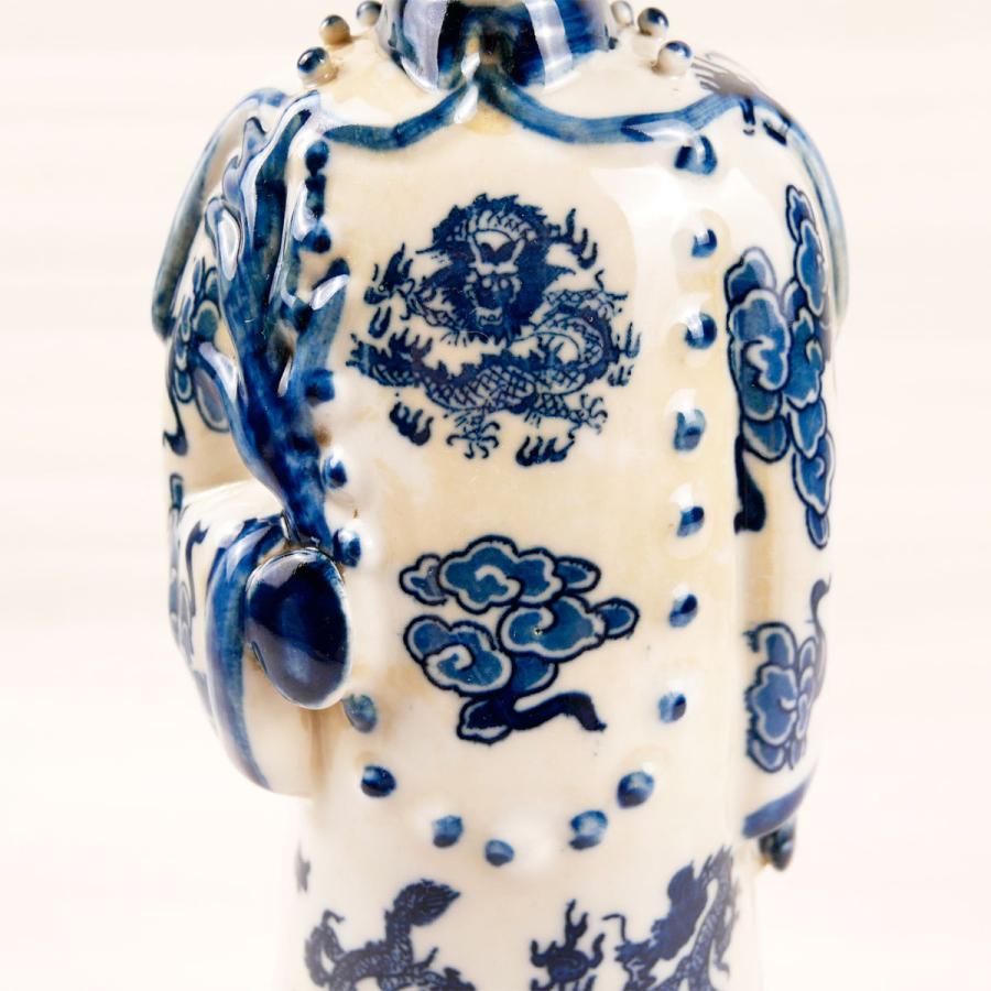 THE-SECRET-GARDEN シノワズリ 清 王朝 皇帝 置物 中国 3対セット 青白