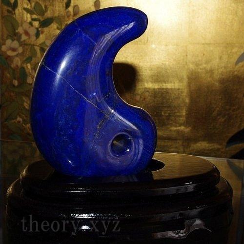 theory xyz ラピスラズリ 宝石鑑別書付 勾玉 13cm 置物 極上品 甲府製