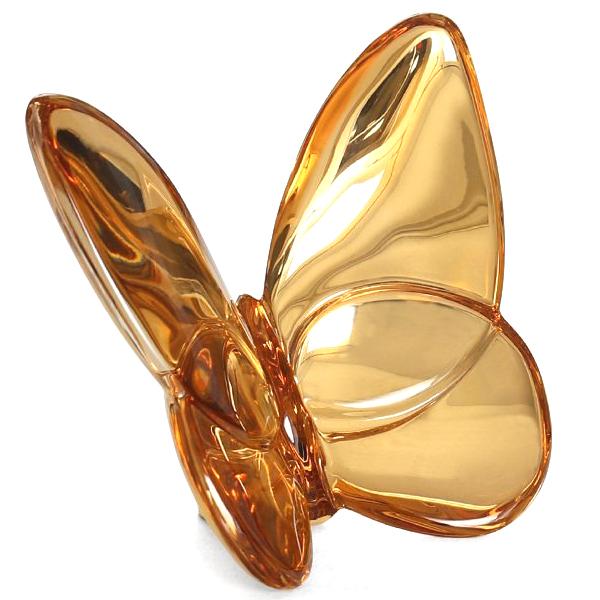 バカラ（Baccarat） 置物 パピヨン ゴールド ラッキーバタフライ 金運