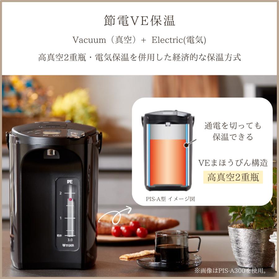 とく子さん 電気ポット 3リットル タイガー 小型 蒸気レス 湯沸し