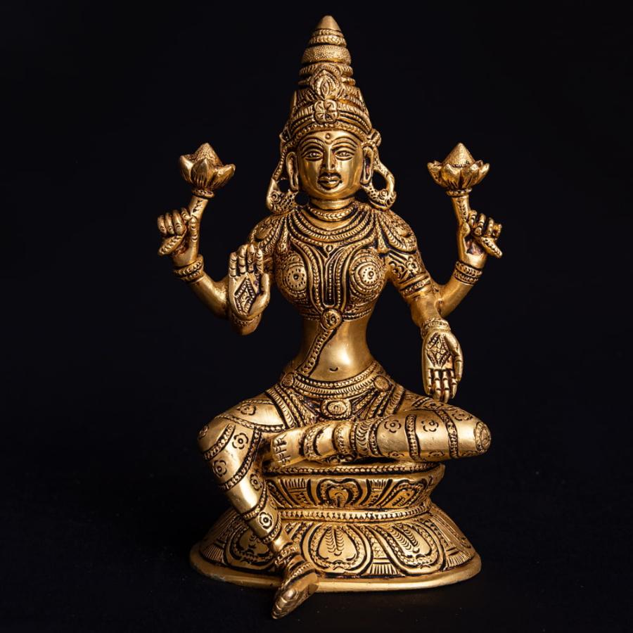 送料無料 ラクシュミ 神様像 ブラス像 ヒンドゥー教 ブラス製