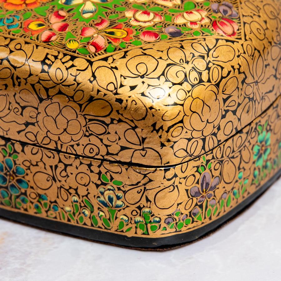 送料無料 ミニアチュール 細密画 小物入れ カシミール (超高精細・一点