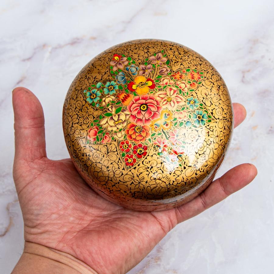 送料無料 ミニアチュール 細密画 小物入れ カシミール (超高精細・一点