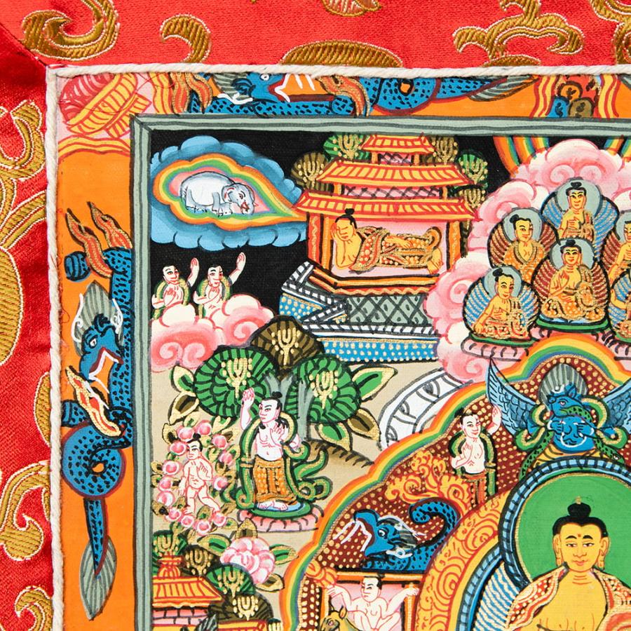 チベット密教 手描き曼荼羅（マンダラ）タンカ【新品・一点物】肉筆画