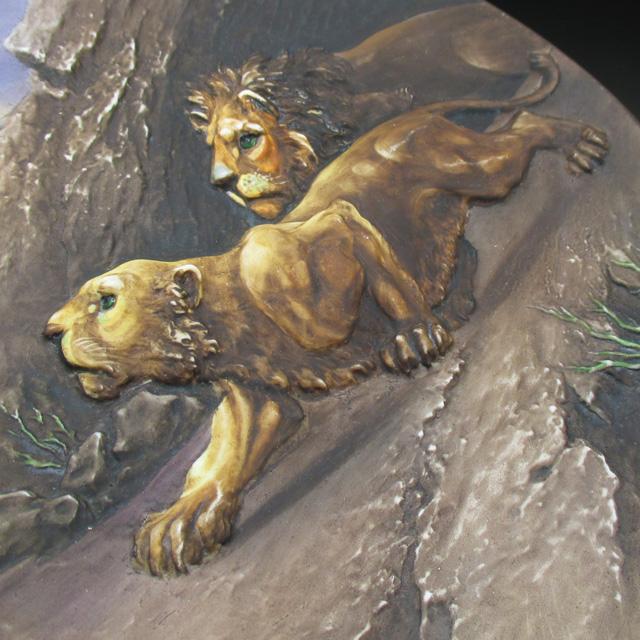 オールドノリタケのモールドライオンのデザイン皿プレート飾り皿盛り上げ