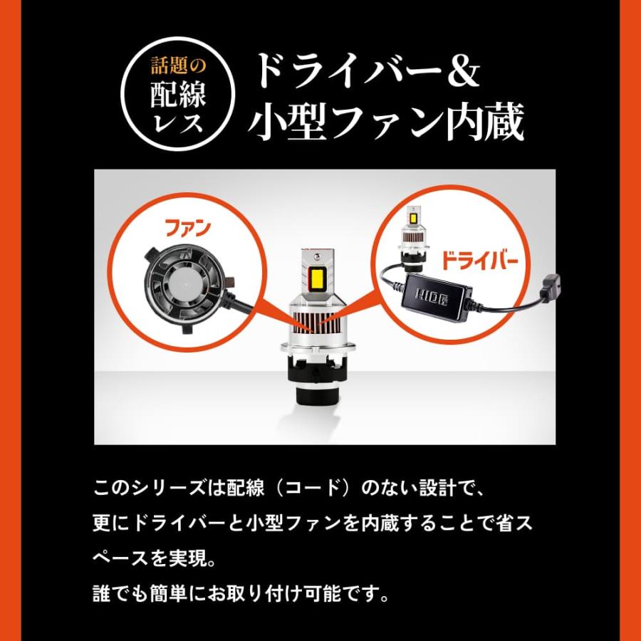 HID屋 LED ヘッドライト コードレス 配線なし D4S DSシリーズ 新品