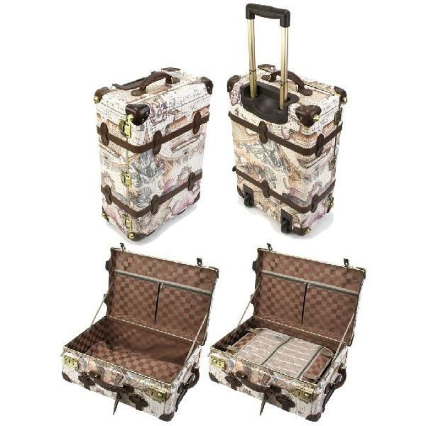 TIME WALKER 本革 レザーアンティークトランク風キャリーケース レトロ