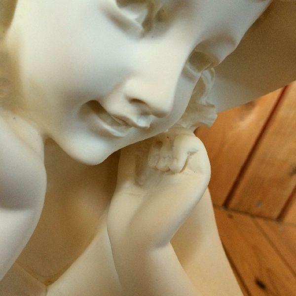 少女の胸像 白い陶器製 ジュゼッペ・ベッシ イタリア製 イタリアン