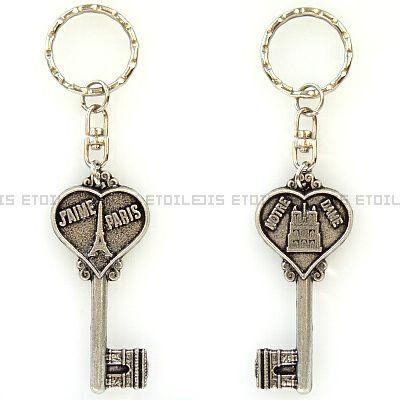 エッフェル塔 凱旋門 ノートルダム ハート J'AIME キー型キーホルダー