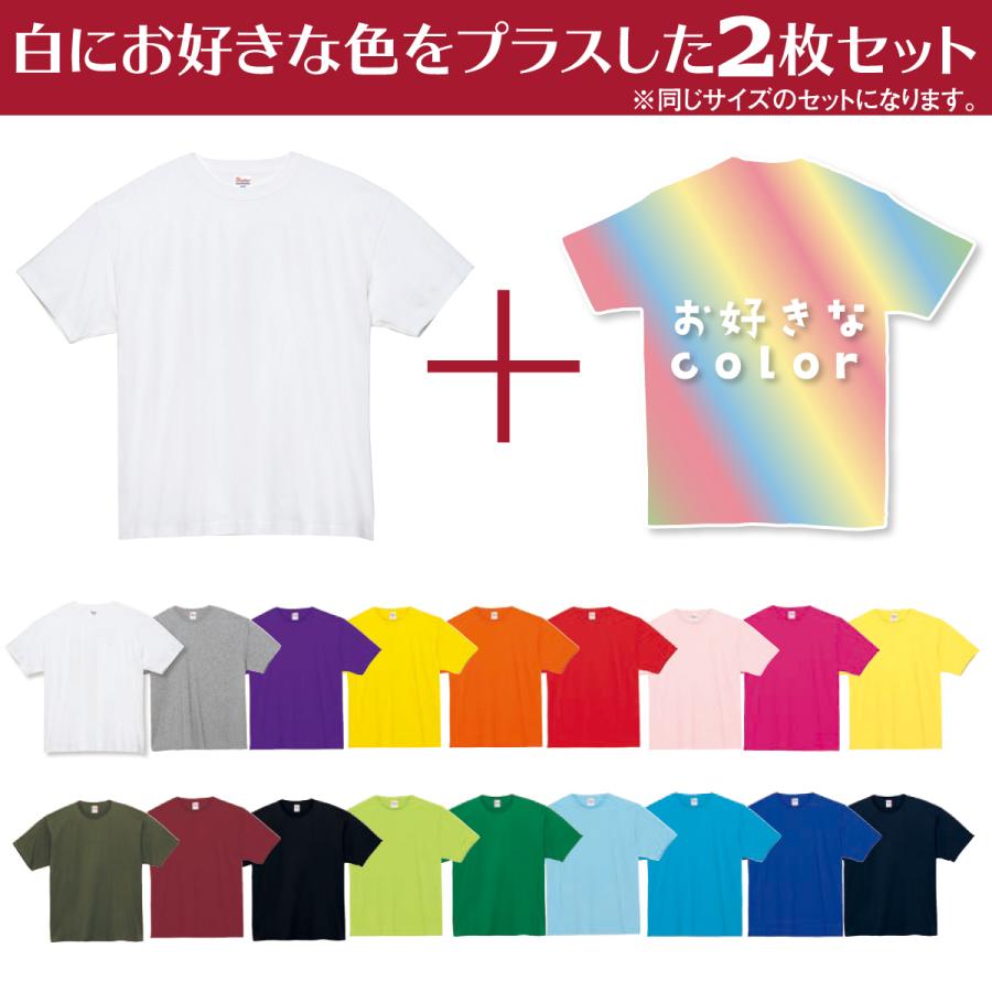 白とお好きな色 2枚セット 大きいサイズ まとめ買い 白 ティーシャツ