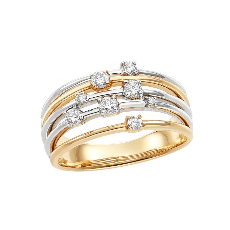 ジュエリーツツミ K18イエローゴールド/プラチナダイヤモンドリング