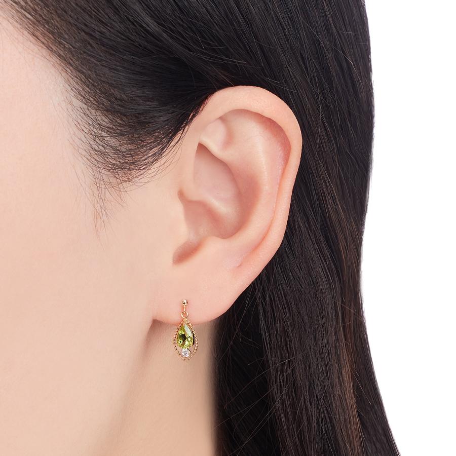 ジュエリーツツミ K10イエローゴールドペリドットピアス : ジュエリー