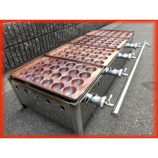たこ焼き器 業務用 銅板 4連96穴 ジャンボタコヤキ 50mm穴 中古 屋台