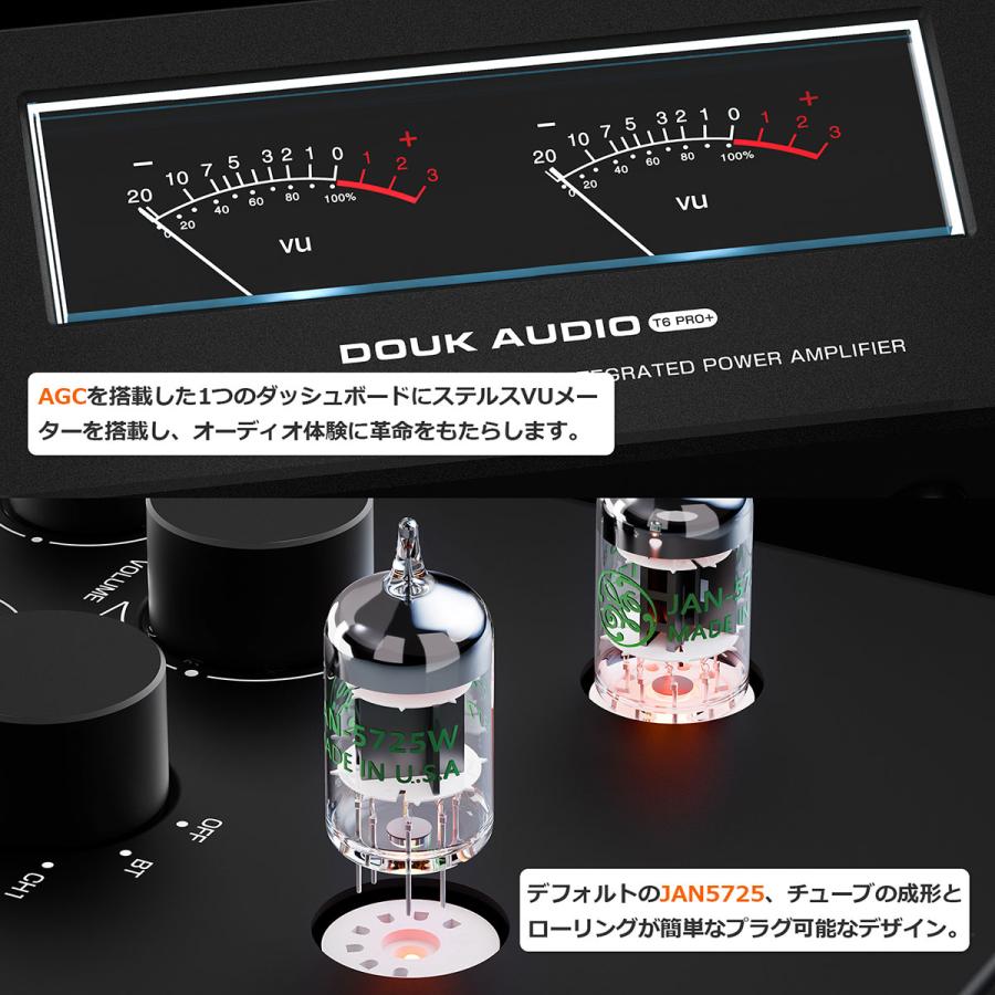 Nobsound T6PRO 真空管 ステレオ パワーアンプ: TPA3255 300Wx2出力 VU