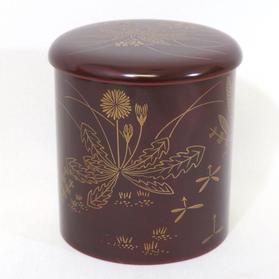 即中斎宗匠御箱書】四代 川端近左作 春野蒔絵 溜 金林寺 茶器 棗 金輪