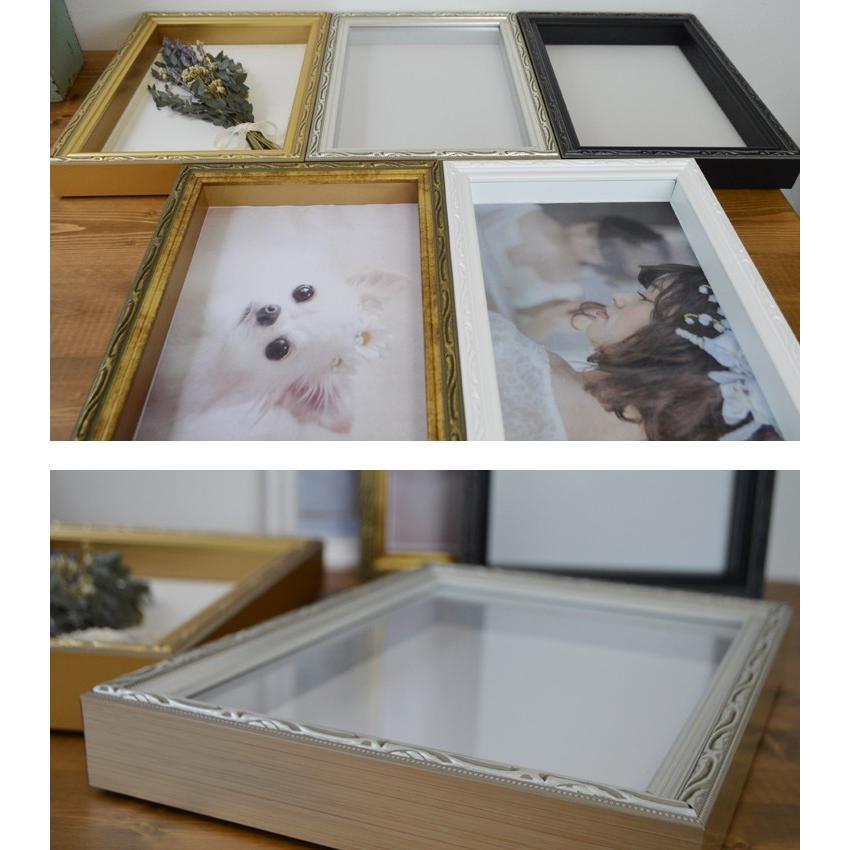 FF ボックスフレーム 立体額 額縁 サービスL 128×90mm アンティーク 風