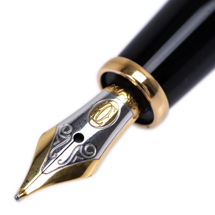 超美品カルティエ 万年筆 ブラック ペン先 18K Au750