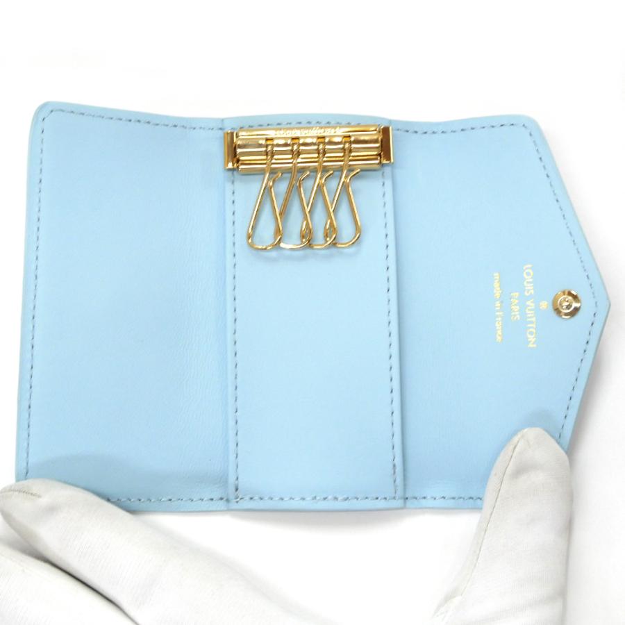 名東】ルイヴィトン ミュルティクレ4 キーケース M82980 スカイブルー