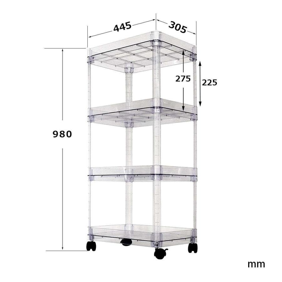 URiSAPO（ウリサポ） ディスプレイラック クリア 4段 ｜ 樹脂ラック