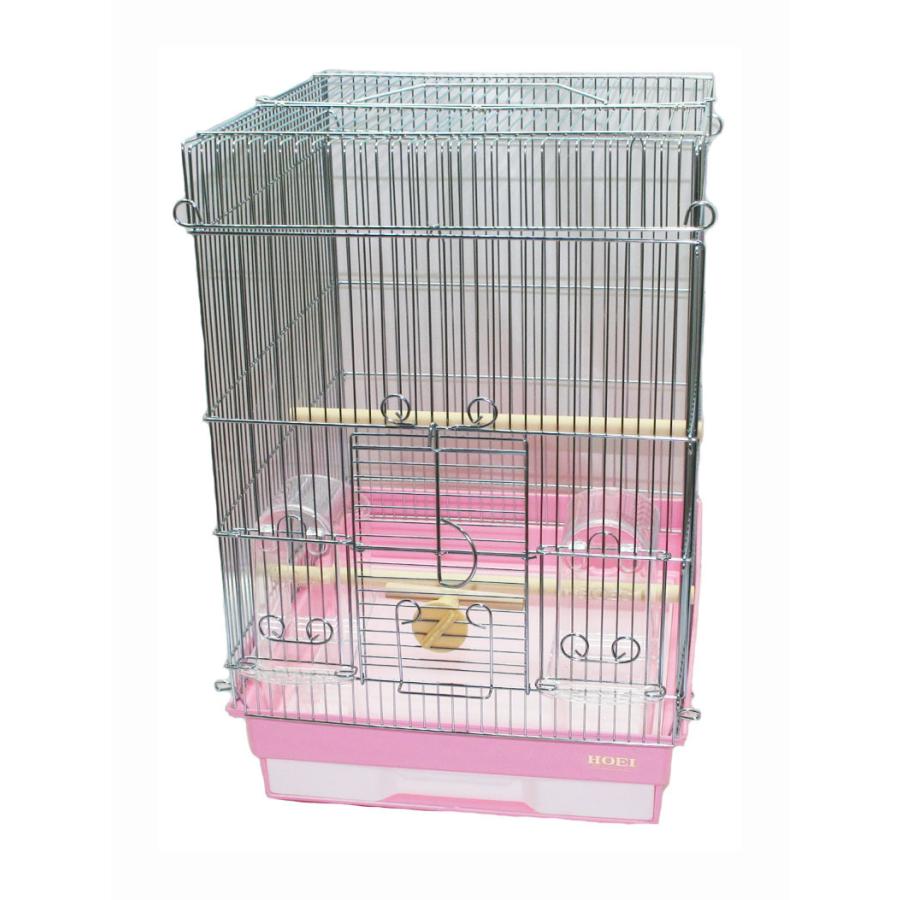 HOEI 35手のりG（銀色メッキ） ピンク底（鳥かご、ケージ