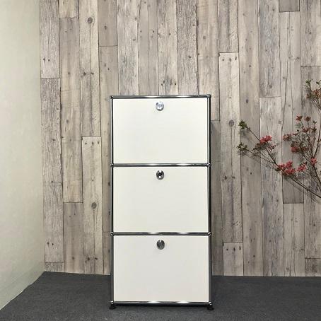 中古 USMハラー｜キャビネット サイドボード 1列3段 ピュアホワイト