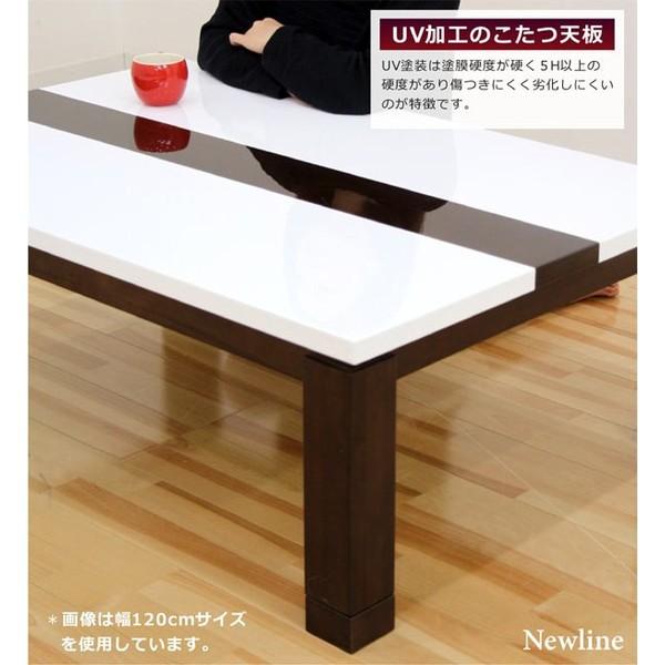 こたつ コタツテーブル 幅105cm 長方形 鏡面仕上げ 光沢 ホワイト 白