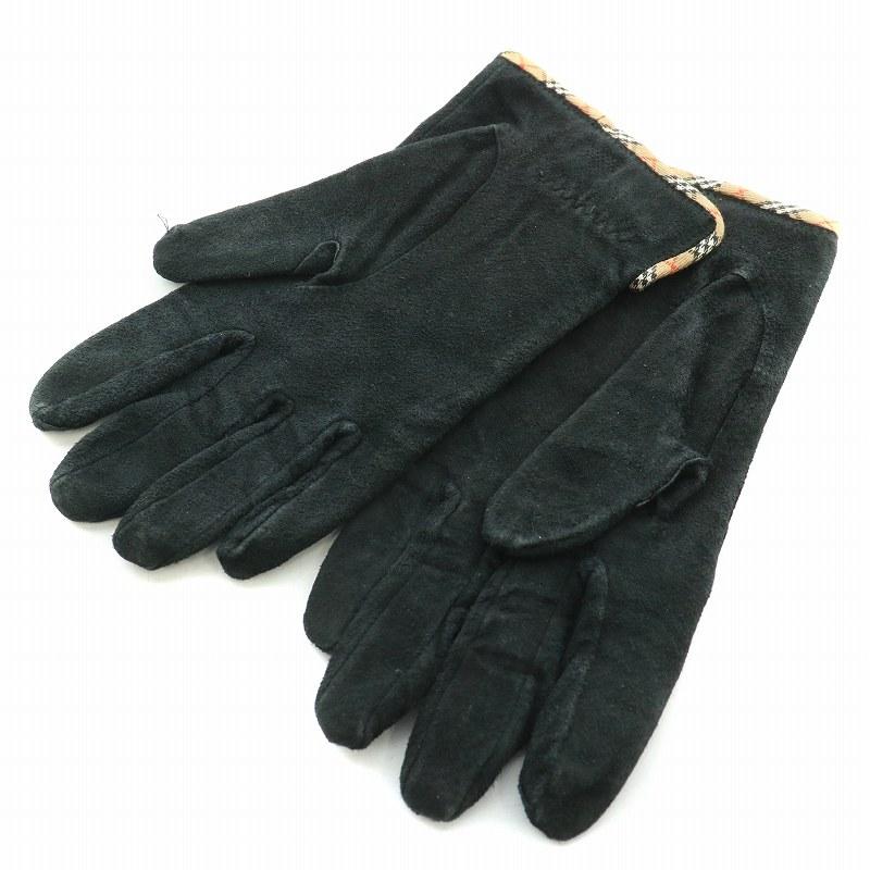 BURBERRY（バーバリー） 手袋 グローブ スエード ロゴ 刺繍 ワン