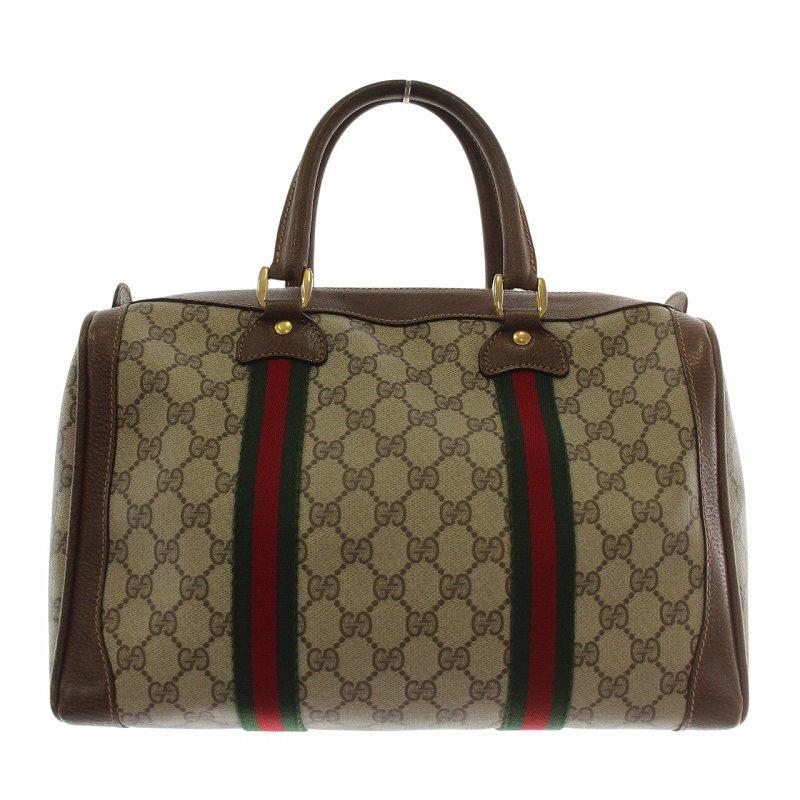 GUCCI（グッチ） オールドグッチ ボストンバッグ ハンド PVC レザー GG