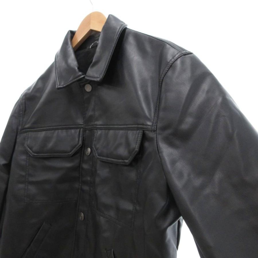 ZARA（ザラ） フェイクレザー オーバーシャツ ジャケット M 黒