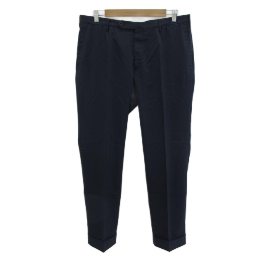 インコテックス INCOTEX スラックスパンツ ロング丈 紺 ネイビー 無地