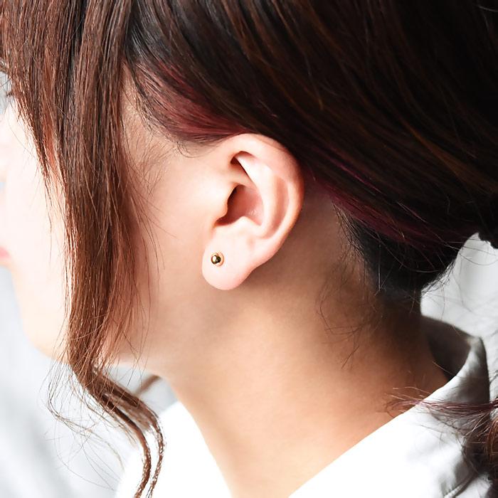 ジーナK18金ボールピアス5mm K18イエローゴールド ボールピアス 5mm