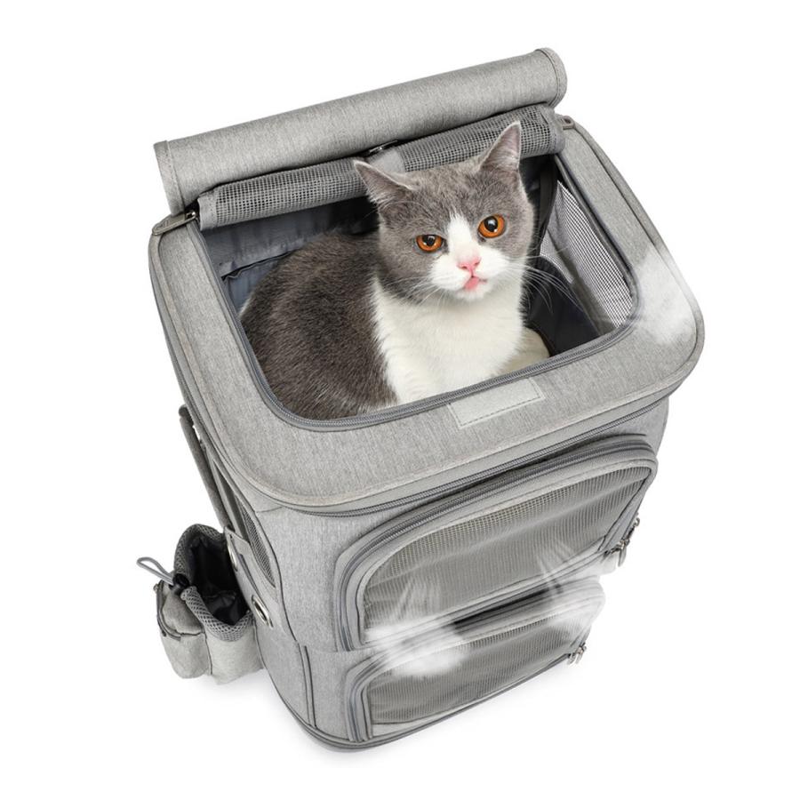 VeroMan キャスター付き ペット用 キャリーバック 2段 2匹 猫 犬