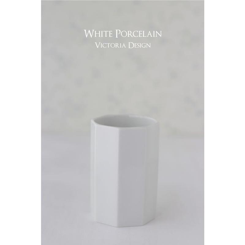ポーセラーツ 白磁 インテリア 8角形タンブラー 北欧風 : VICTORIA