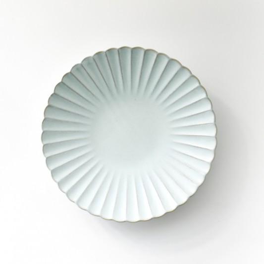 食器 皿 プレート 器 花型プレート ホワイト ライトブルー おしゃれ