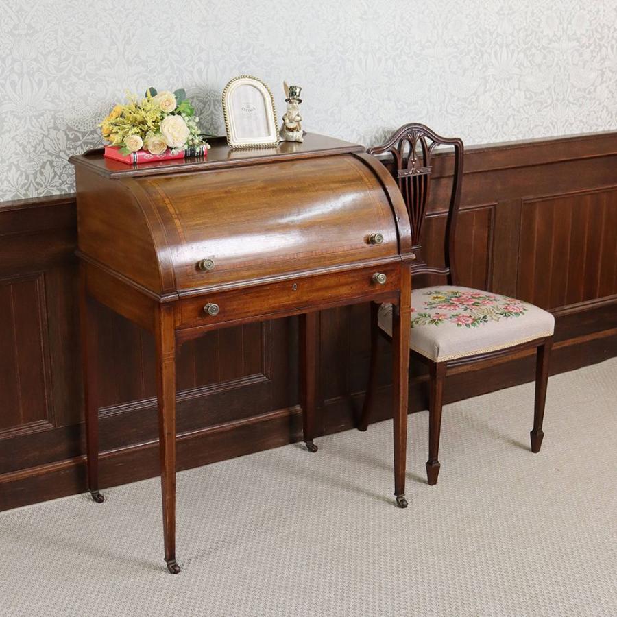 ロールトップ・ライティングデスク 英国 アンティーク マホガニー材