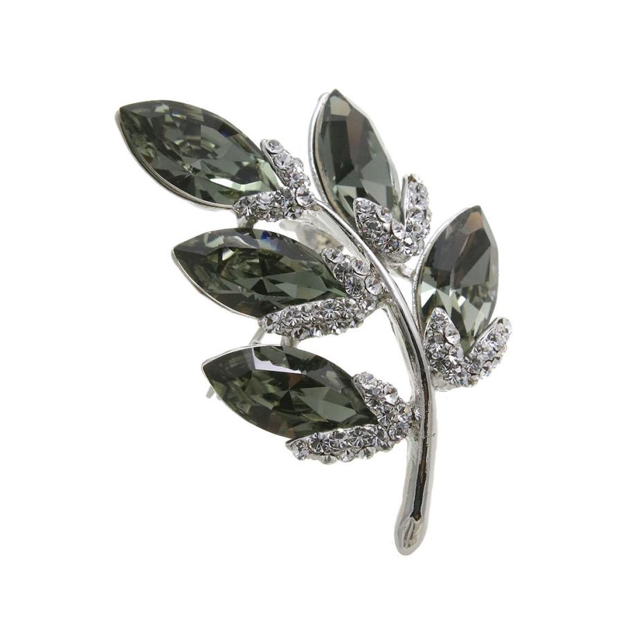 ヴァンテーヌ クリスタルブローチ リーフ モチーフ ジュエリー