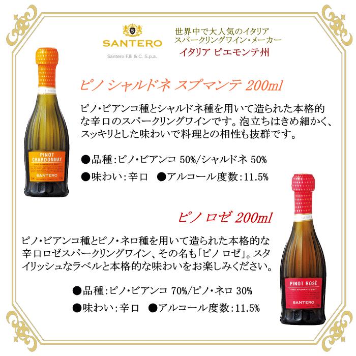 ワインギフト ミニボトル2本セット ピノ 200ml スパークリング 白